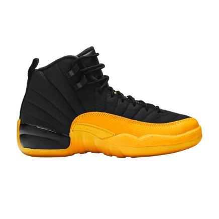 Детские кроссовки Air Jordan 12 Retro «University Gold», черно-золотые