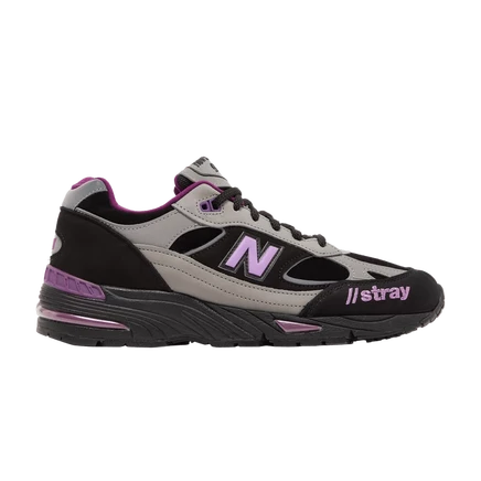 Кроссовки New Balance 991 Made in England x Stray Rats, черно-фиолетовые