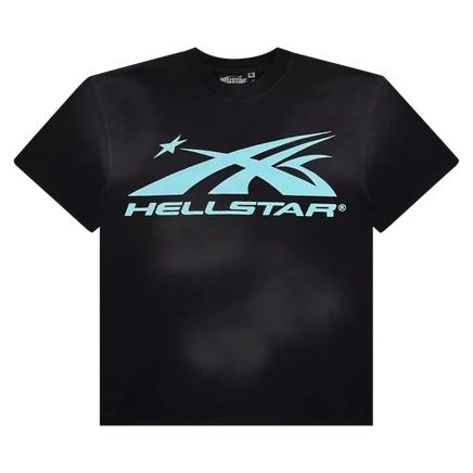 Мужская футболка Hellstar Classic Tee, черная/лазурная