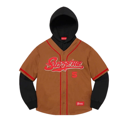 Худи Supreme Baseball Jersey, коричневая