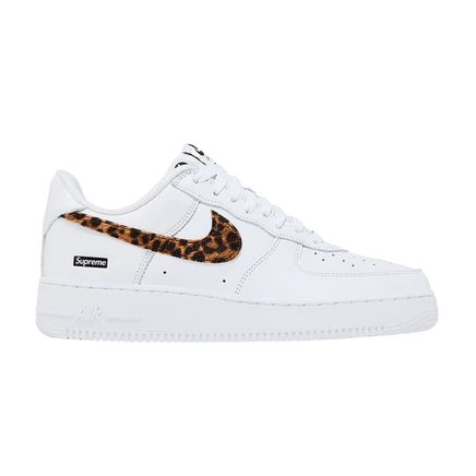 Кроссовки Nike Air Force 1 Low x Supreme «White Cheetah», белые
