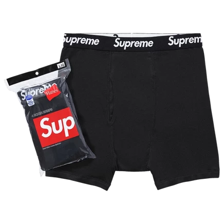 Мужские трусы-боксеры Supreme x Hanes (4 шт.), черные