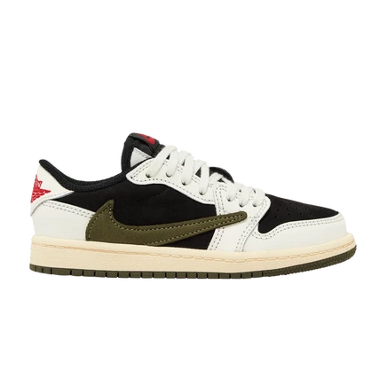 Детские кроссовки air jordan 1 low olive, оливковые
