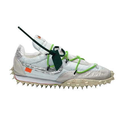 Женские кроссовки Off-White x Nike Waffle Racer, неоново-зеленые