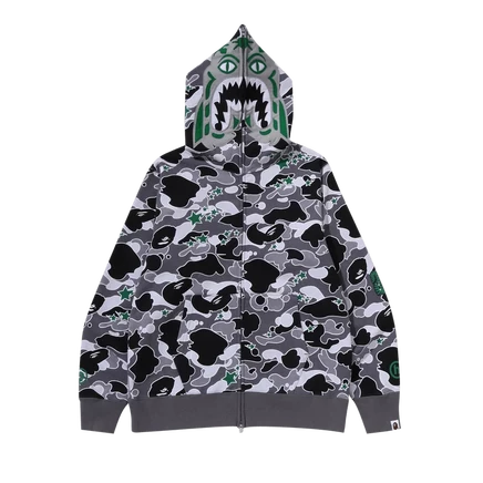 Толстовка с капюшоном BAPE x Hidden Sta Camo Tiger на молнии 'Grey' серая