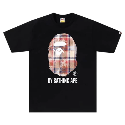 Мужская футболка Bape Bleach Check, черная