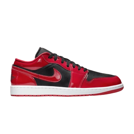 Кроссовки Air Jordan 1 Low лакированные, красно-черные