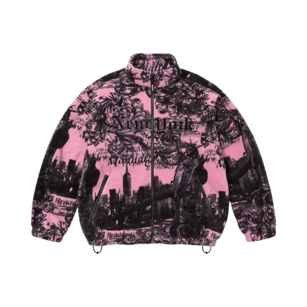 Флисовая куртка Supreme New York, розовая