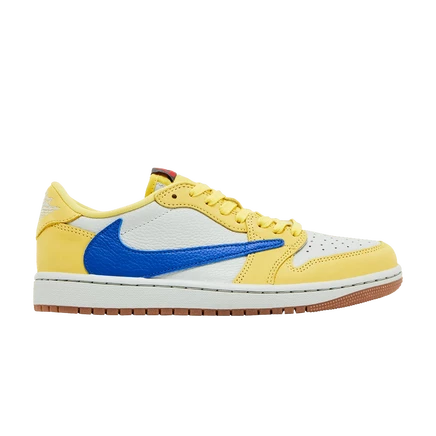 Женские кроссовки Air Jordan 1 Retro Low (Travis Scott), желтые