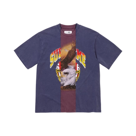 Топ Supreme x MM6 Split с коротким рукавом, темно-синий