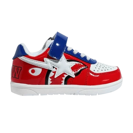 Детские кроссовки Bape Bapesta Low Red Shark Face, красные