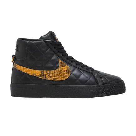 Кроссовки Nike Zoom Blazer Mid Supreme, змеиная кожа, черные