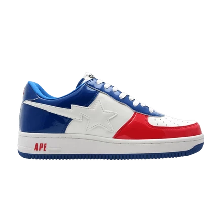 Кроссовки Bape Bapesta FS-001 Low, красно-бело-синие