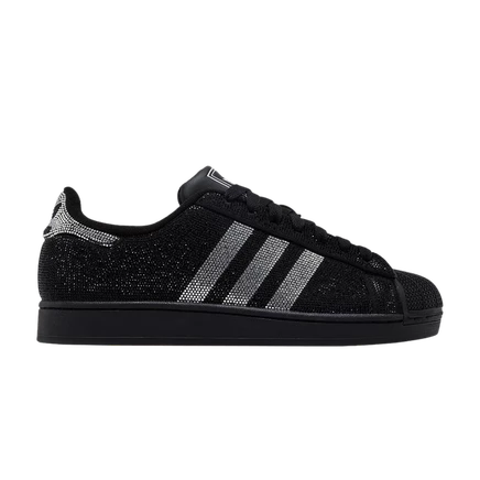 Женские кеды Adidas Superstar 2 Rhinestone, черно-серебристые