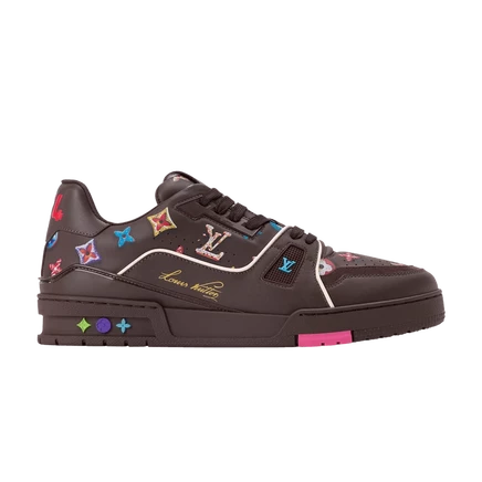 Мужские кроссовки Louis Vuitton LV Trainer Monogram Donuts, коричневые
