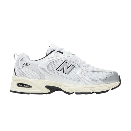Мужские кроссовки New Balance 530, белые с серебристым