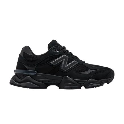 Кроссовки New Balance 9060 «Black Cat», с сетчатым верхом и нубуком, черные