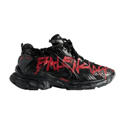 Кроссовки Balenciaga Runner Graffiti, черно-красные