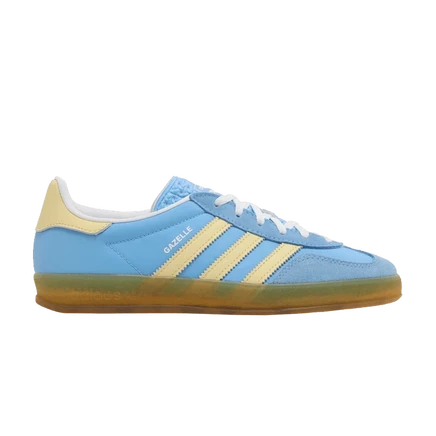 женская куртка adidas Gazelle для помещений 'Blue Burst Yellow' синего цвета