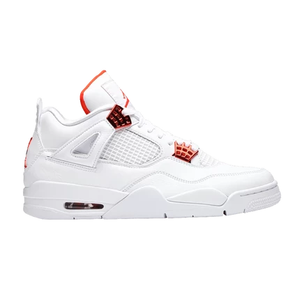 Кроссовки Air Jordan 4 Retro Orange Metallic, белые