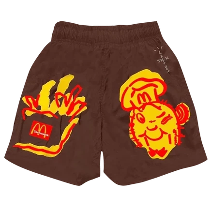 Кактус Джек от Трэвиса Скотта x Иллюстрации McDonald's Shorts II 'Brown' коричневые