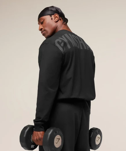 Футболка с длинным рукавом Gymshark Power black/asphalt grey