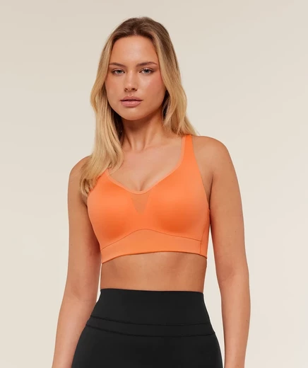 Женский топ Gymshark High Support V-Neck, персиковый