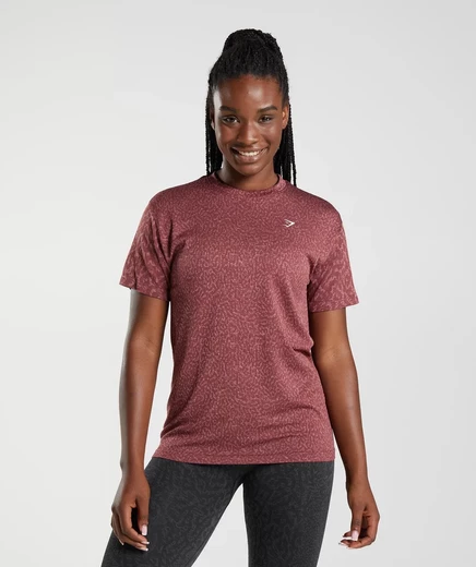 Женская футболка Gymshark Adapt Animal seamless, коричневая