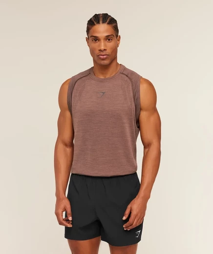 Мужская майка Gymshark Versatile, тауп/коричневая