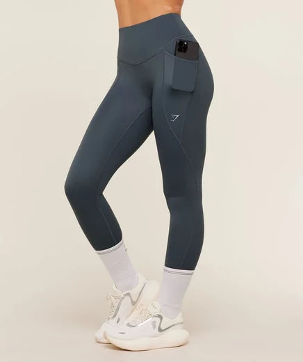 Женские легинсы Gymshark Running Pocket, титаново-синие