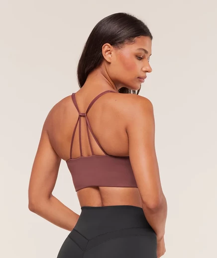 Женский спортивный бюстгальтер Gymshark Cross Over средней поддержки, бордово-коричневый
