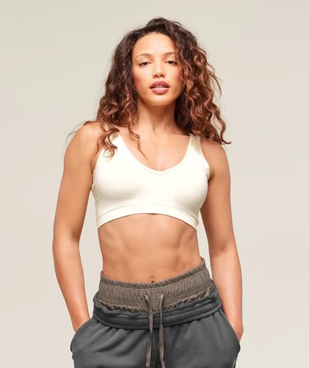 Повседневный бесшовный спортивный бюстгальтер Gymshark soft white