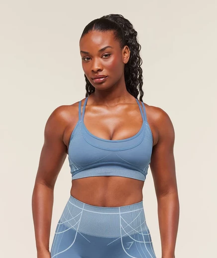 Женский спортивный топ Gymshark Apex, приглушенно-синий/нежно-голубой