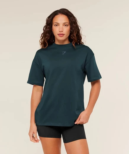Футболка оверсайз Gymshark Power deep petrol blue