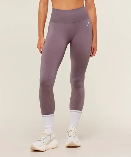 Женские леггинсы Gymshark Running Seamless, лилово-ореховые