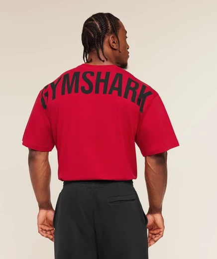 Мужская футболка Gymshark Power, тренировочная, красная