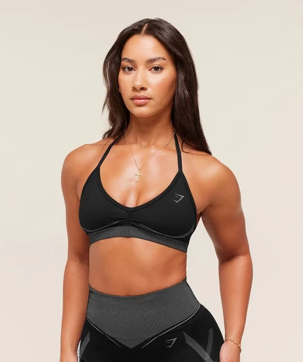 Женский бра Gymshark x Analis Seamless, чёрный/серо-серебристый
