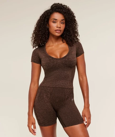 Женская футболка Gymshark Adapt Whitney, коричневая/светло-коричневая