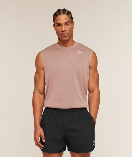 Мужская майка Gymshark Washed Pastels, коричневая