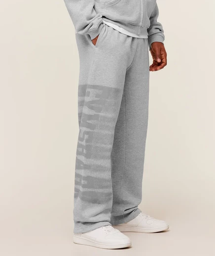 Мужские прямые брюки Gymshark Fade Graphic, светло-серые