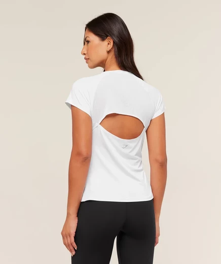 Женская беговая футболка Gymshark Back Vent, белая