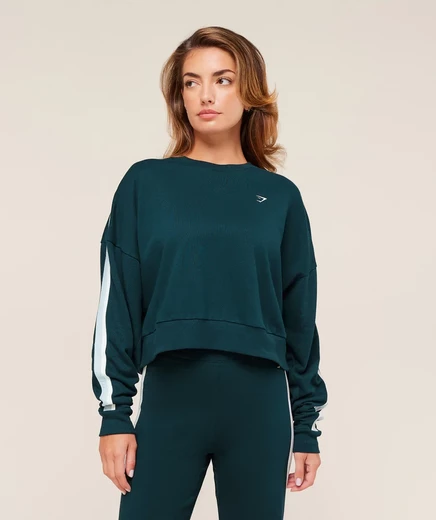 Женский пуловер Gymshark Piping Midi, тёмно-бирюзовый