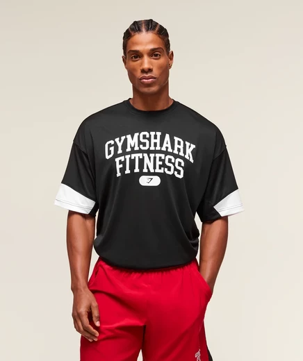 Футболка большого размера Gymshark Campus black
