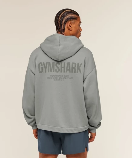 Мужское худи Gymshark Conditioning Club на молнии, серое