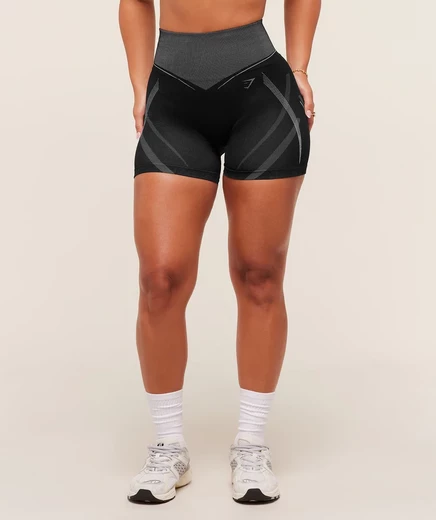 Женские шорты Gymshark x Analis Seamless, черный/серебристо-серый