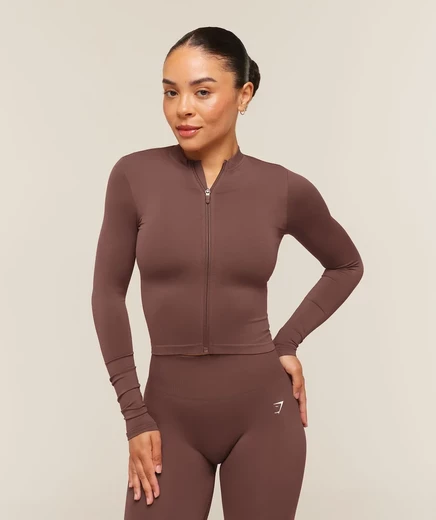 Женская олимпийка Gymshark Everyday Seamless, коричневая