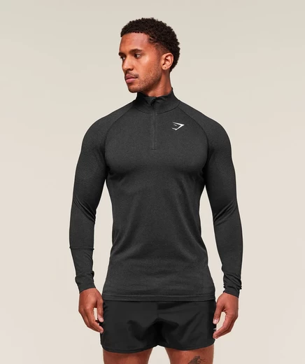 Мужской пуловер Gymshark Vital 1/4 zip, черный/серый