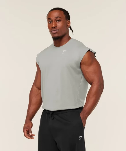 Мужская майка Gymshark Critical Cut Off, дымчато-серая