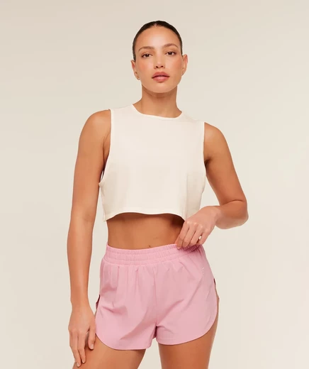 Женский топ Gymshark To From Cut‑Off, белый