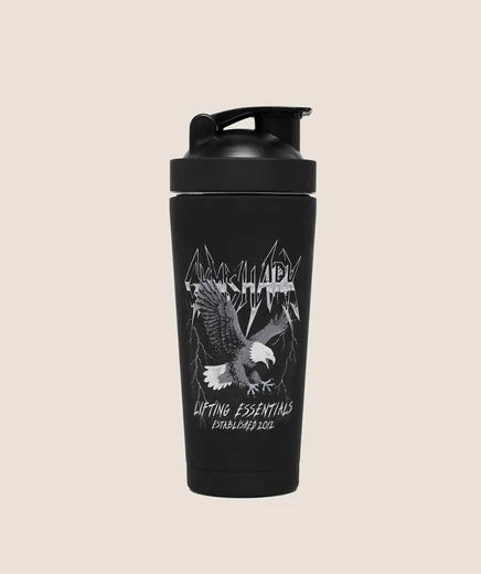Шейкер Gymshark Eagle Graphic Metal 600 мл, черный